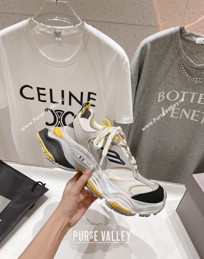 Balenciaga 6XL Trainers Sneakers in Mesh and Suede Yellow 2024 (KL-240109053)