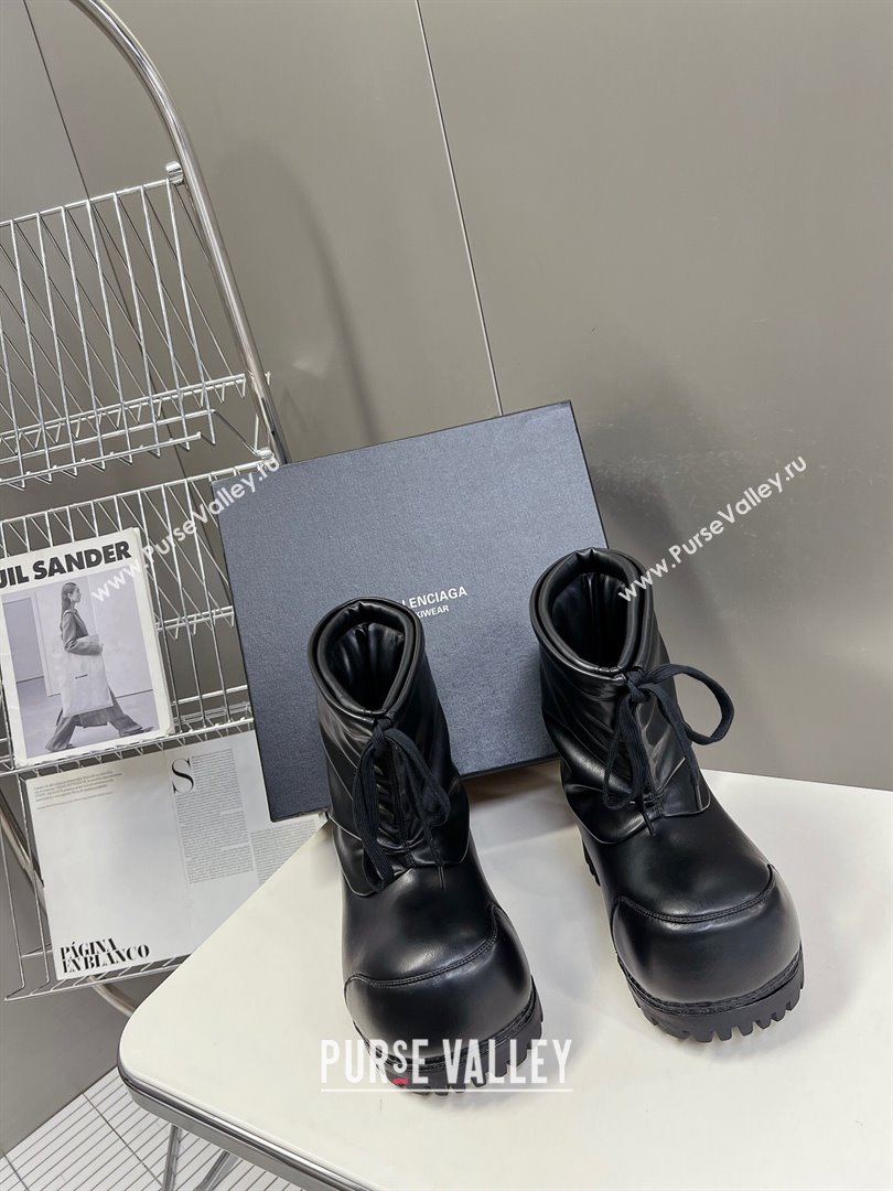 Balenciaga Skiwear- Alaska Low Boot in black leather Black 2024 (SS-240109034)