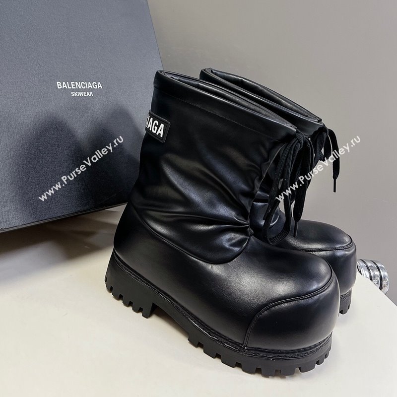 Balenciaga Skiwear- Alaska Low Boot in black leather Black 2024 (SS-240109034)