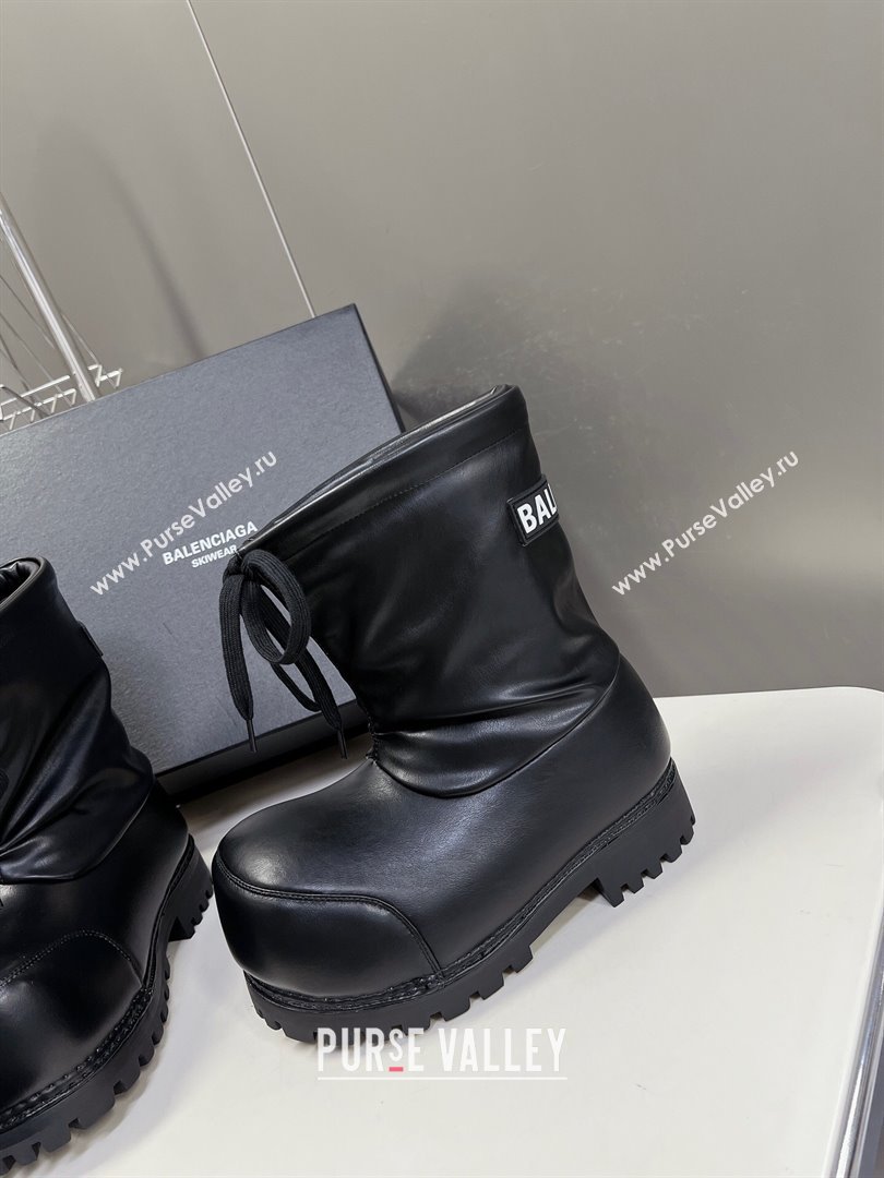 Balenciaga Skiwear- Alaska Low Boot in black leather Black 2024 (SS-240109034)