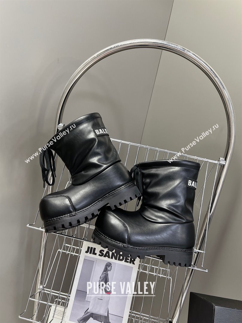 Balenciaga Skiwear- Alaska Low Boot in black leather Black 2024 (SS-240109034)