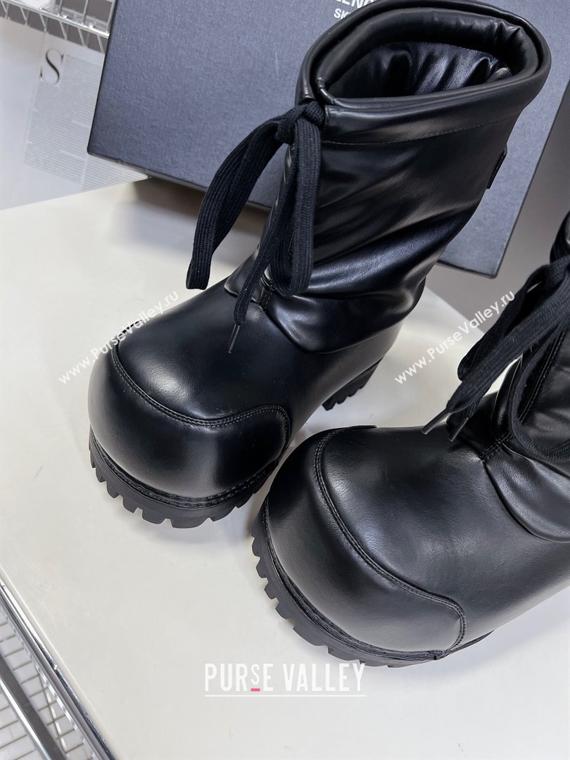 Balenciaga Skiwear- Alaska Low Boot in black leather Black 2024 (SS-240109034)