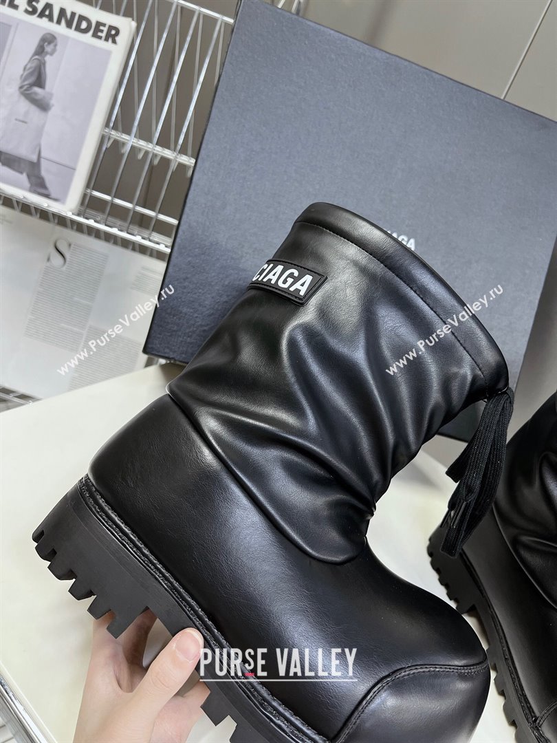 Balenciaga Skiwear- Alaska Low Boot in black leather Black 2024 (SS-240109034)