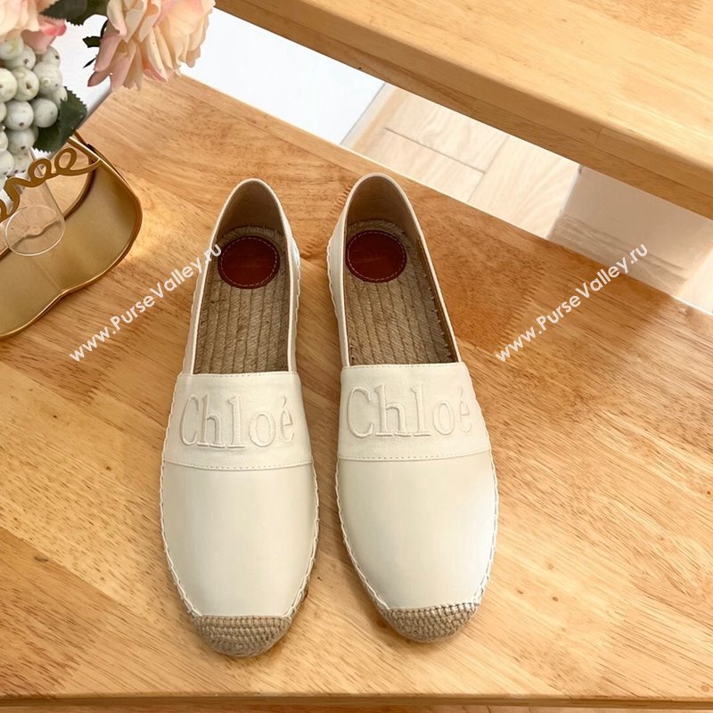 Chloe Espadrilles Flat in Calfskin and Denim White 2024 0125 (HB-240125053)