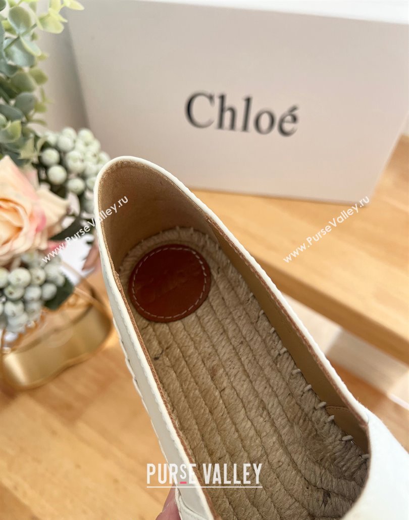 Chloe Espadrilles Flat in Calfskin and Denim White 2024 0125 (HB-240125053)