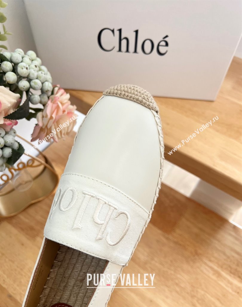 Chloe Espadrilles Flat in Calfskin and Denim White 2024 0125 (HB-240125053)