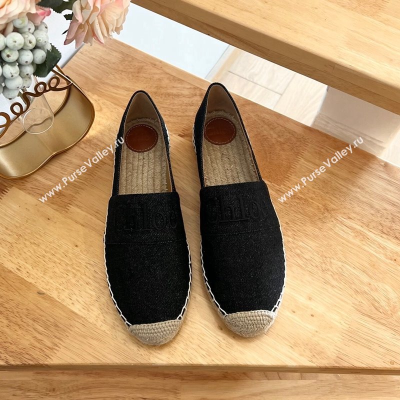 Chloe Espadrilles Flat in Denim Black 2024 012502 (HB-240125054)