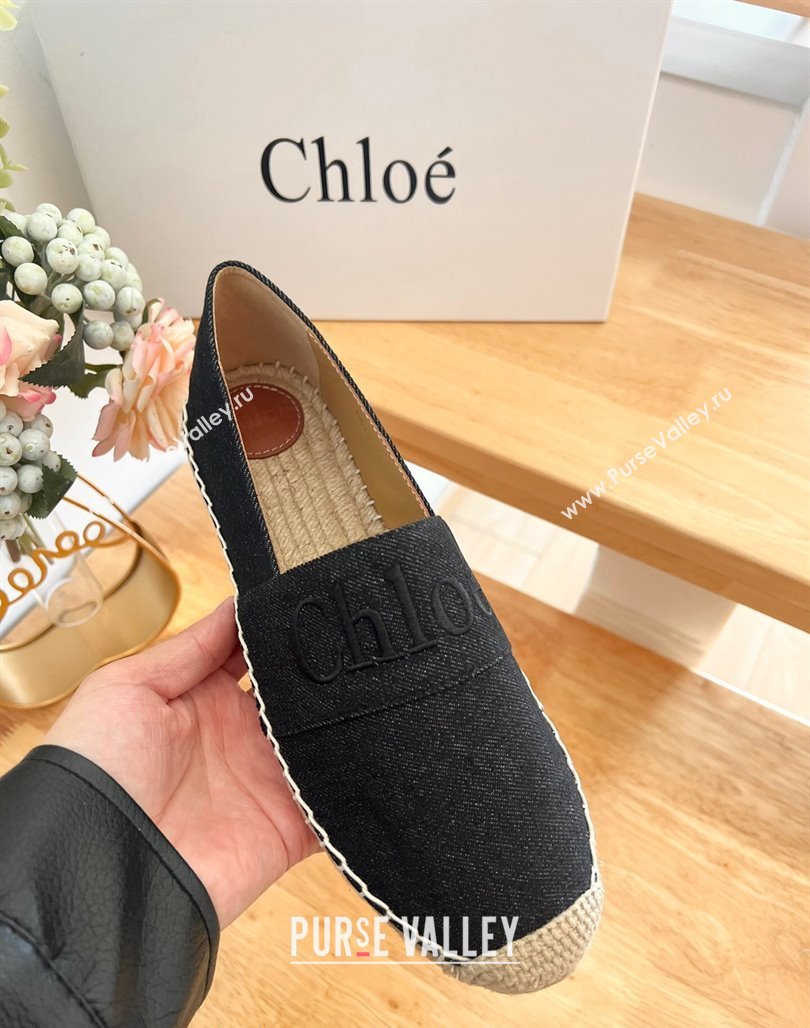 Chloe Espadrilles Flat in Denim Black 2024 012502 (HB-240125054)