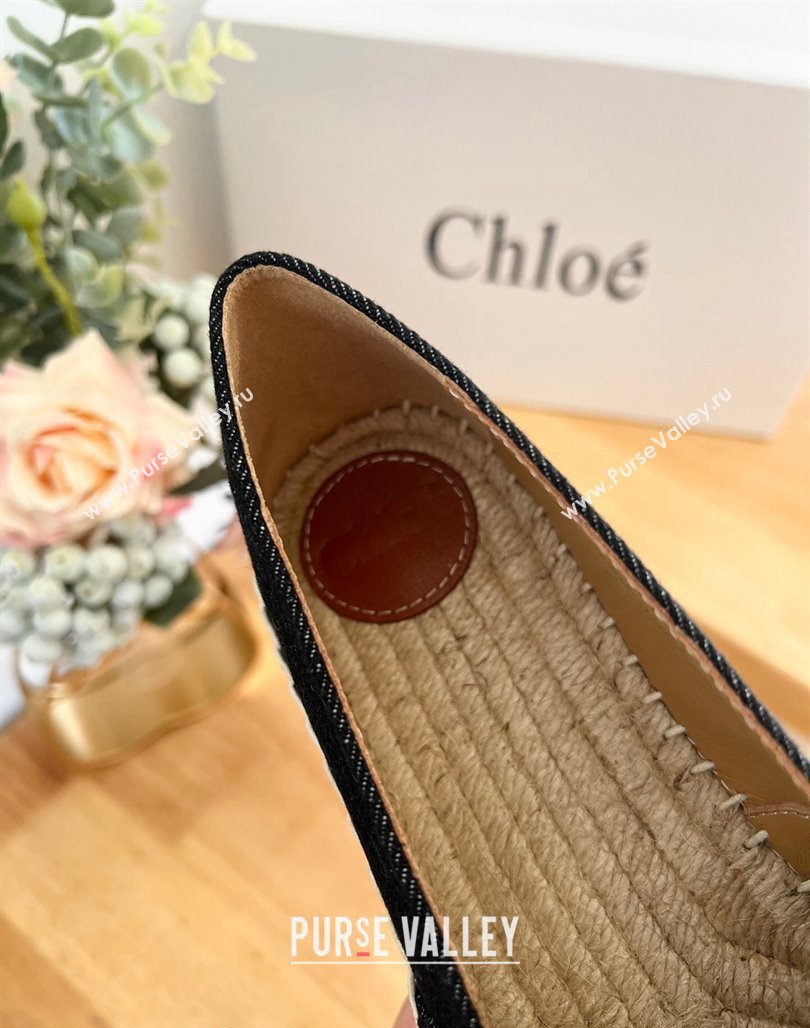 Chloe Espadrilles Flat in Denim Black 2024 012502 (HB-240125054)