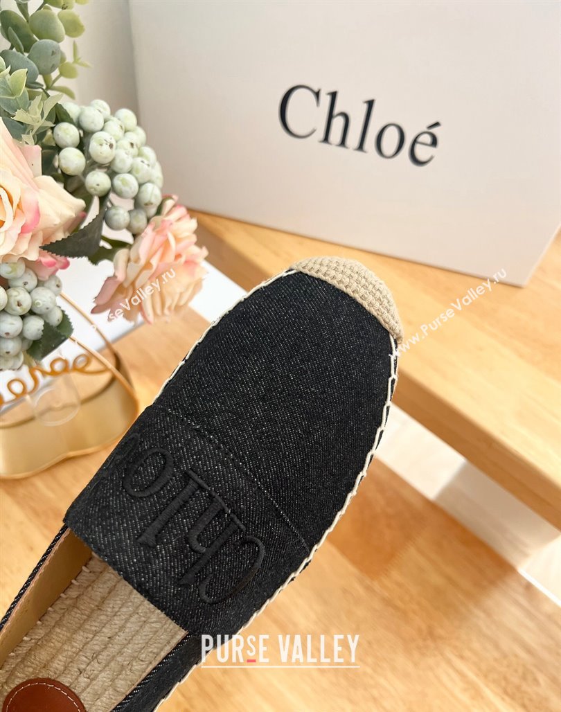 Chloe Espadrilles Flat in Denim Black 2024 012502 (HB-240125054)