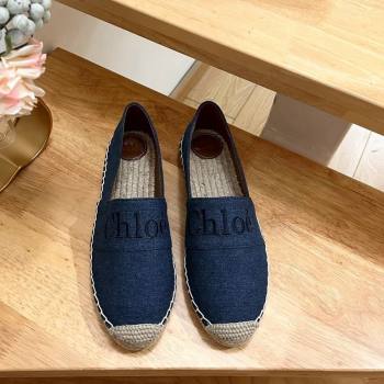 Chloe Espadrilles Flat in Canvas Blue 2024 012502 (HB-240125057)