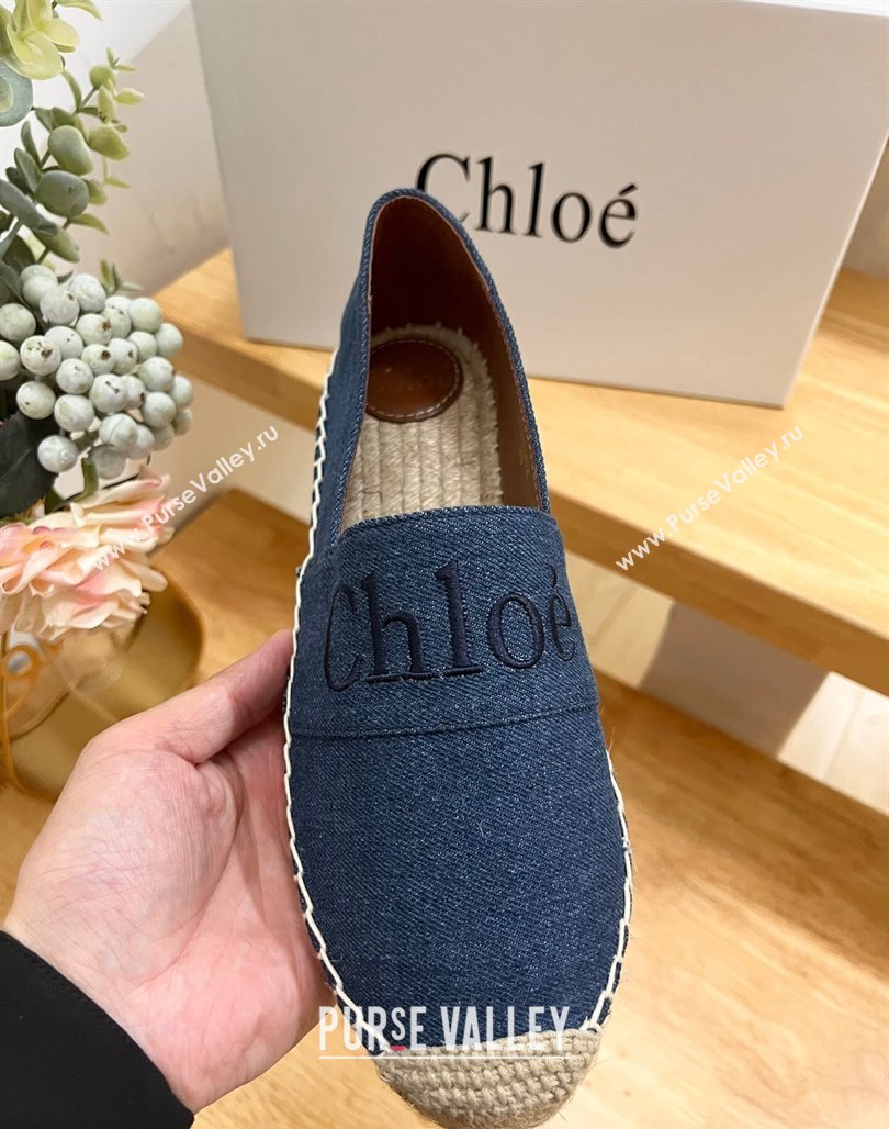 Chloe Espadrilles Flat in Canvas Blue 2024 012502 (HB-240125057)