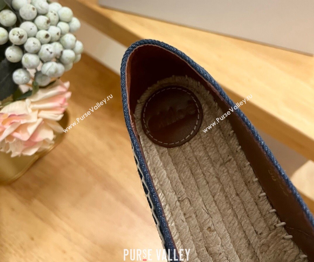 Chloe Espadrilles Flat in Canvas Blue 2024 012502 (HB-240125057)