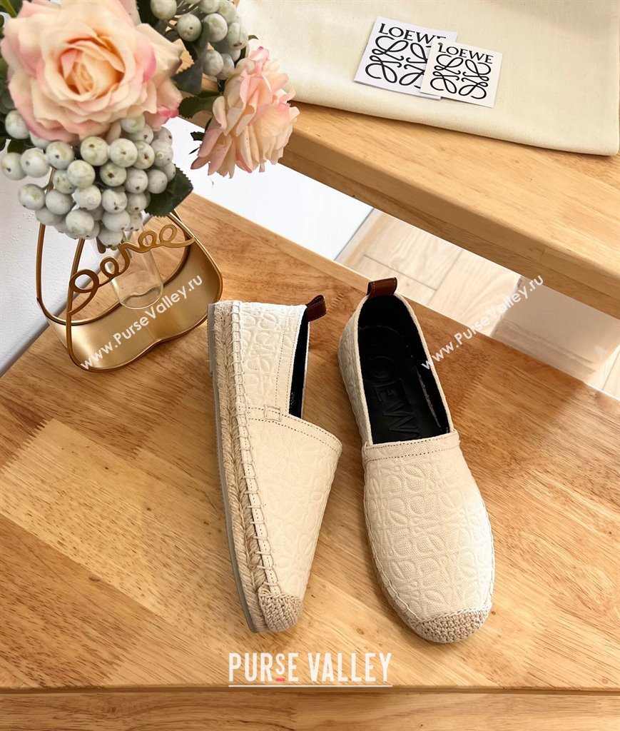 Loewe Espadrilles Flat in 3D Anagram Denim White 2024 0125 (HB-240125044)