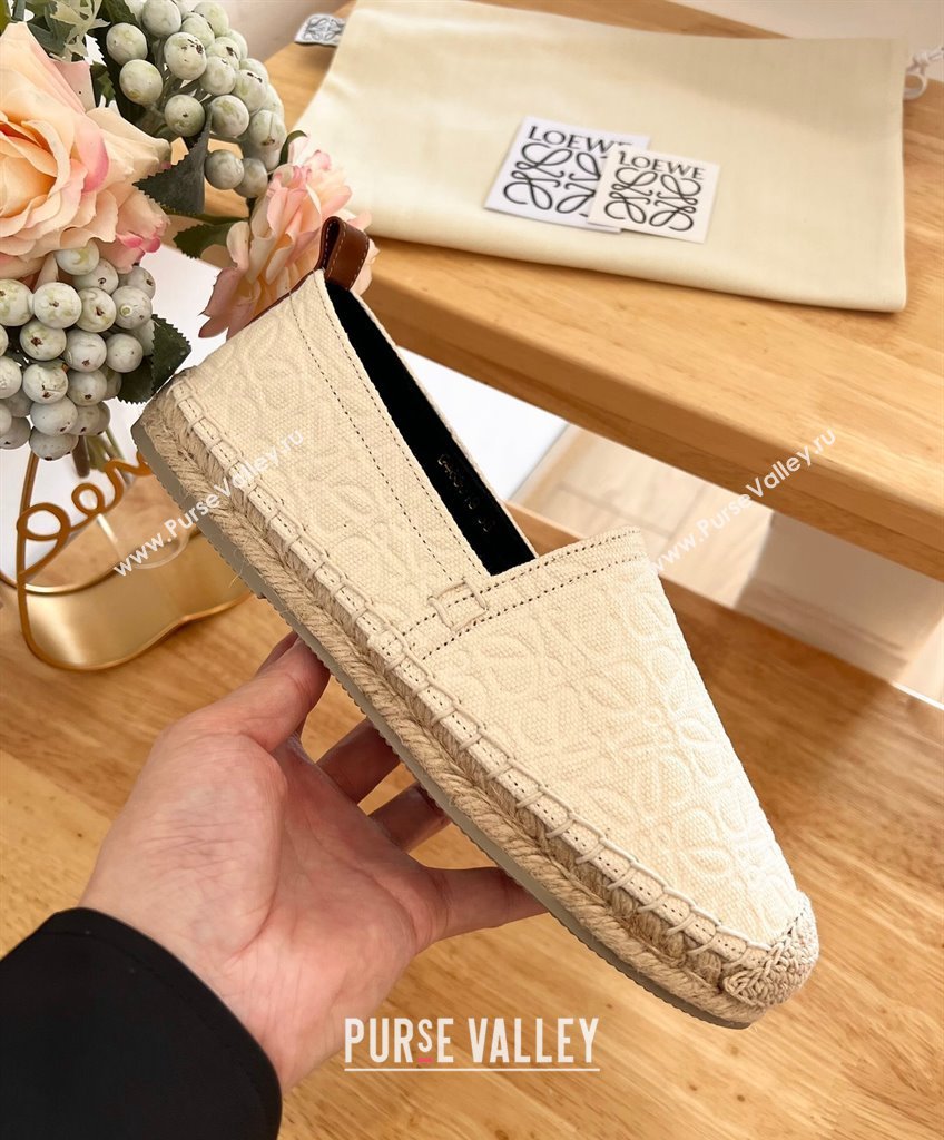 Loewe Espadrilles Flat in 3D Anagram Denim White 2024 0125 (HB-240125044)