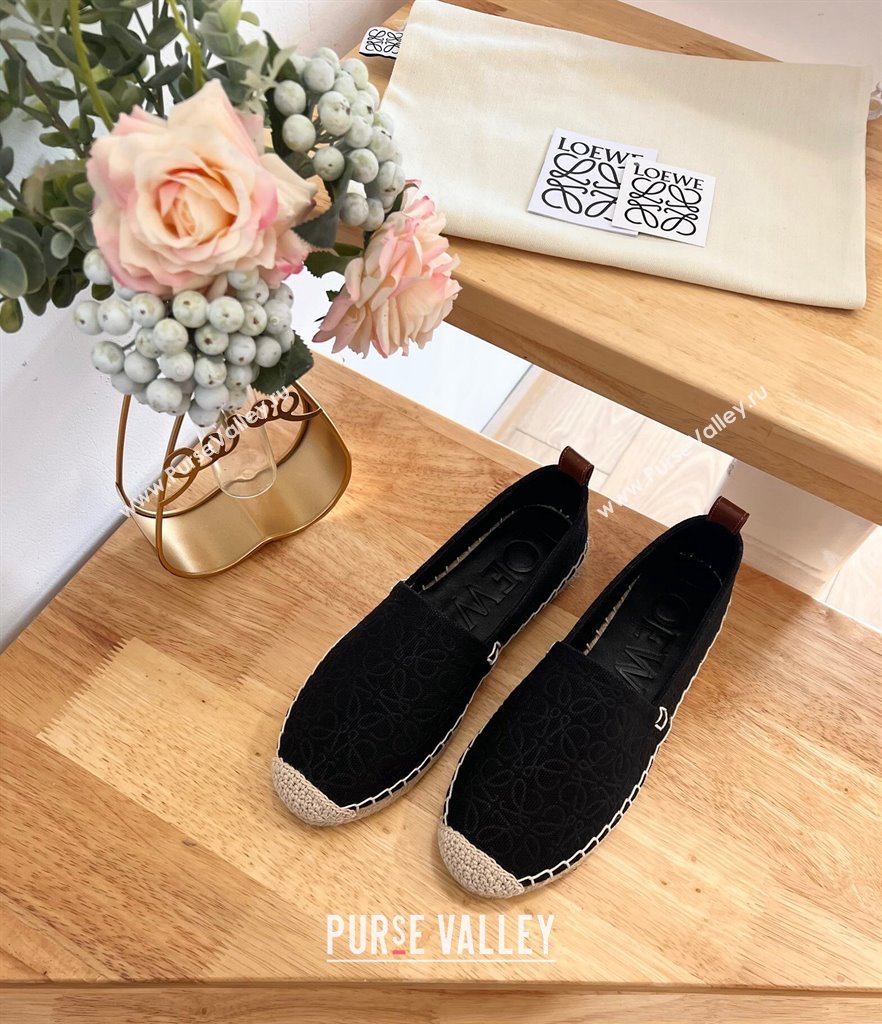 Loewe Espadrilles Flat in 3D Anagram Denim Black 2024 0125 (HB-240125045)