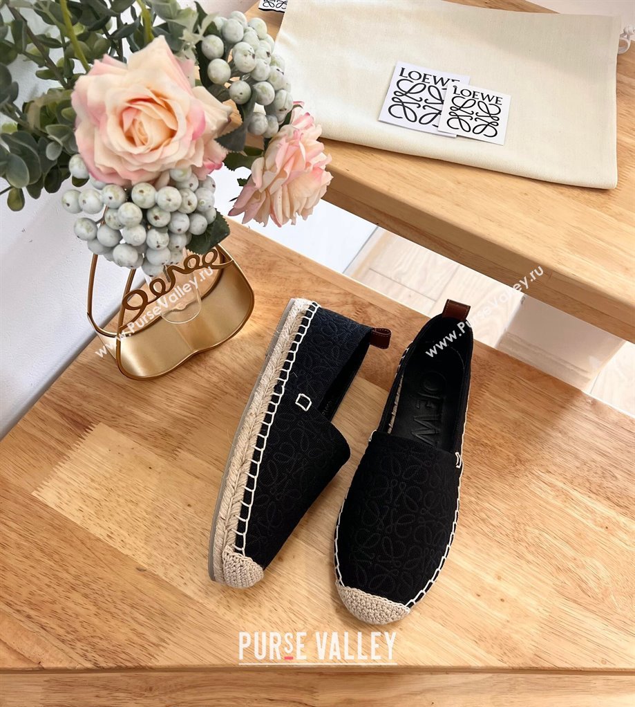 Loewe Espadrilles Flat in 3D Anagram Denim Black 2024 0125 (HB-240125045)