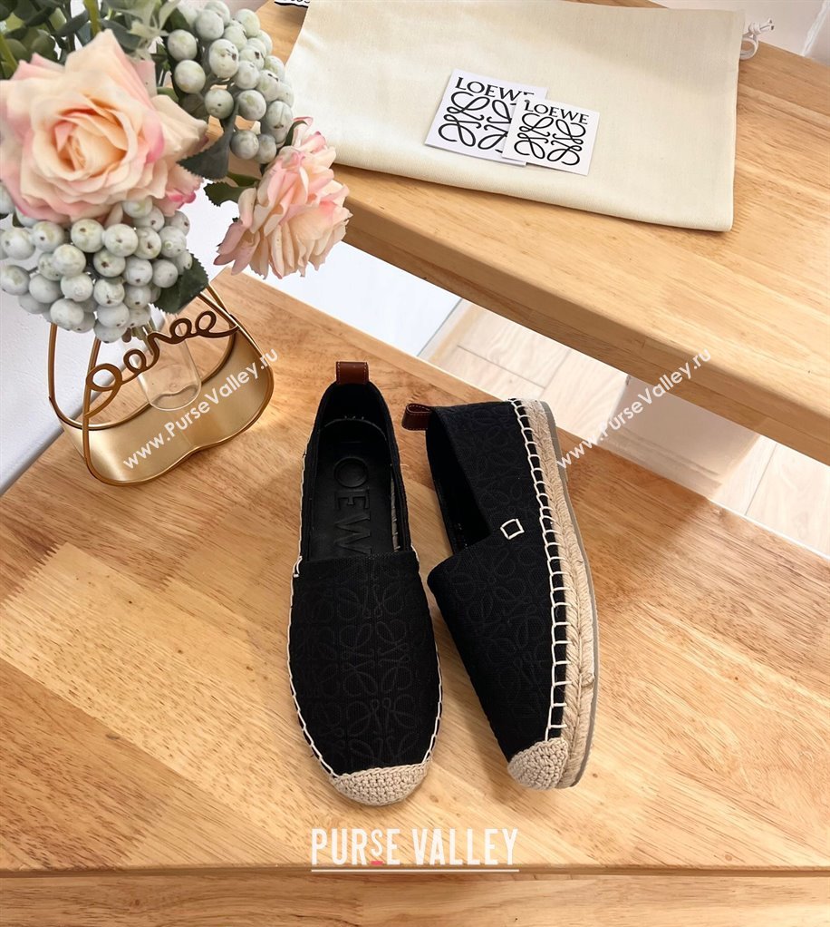 Loewe Espadrilles Flat in 3D Anagram Denim Black 2024 0125 (HB-240125045)