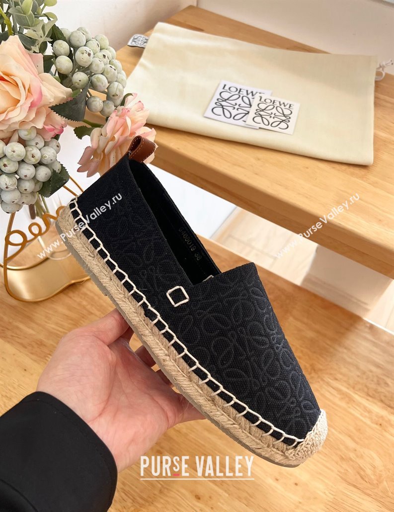 Loewe Espadrilles Flat in 3D Anagram Denim Black 2024 0125 (HB-240125045)