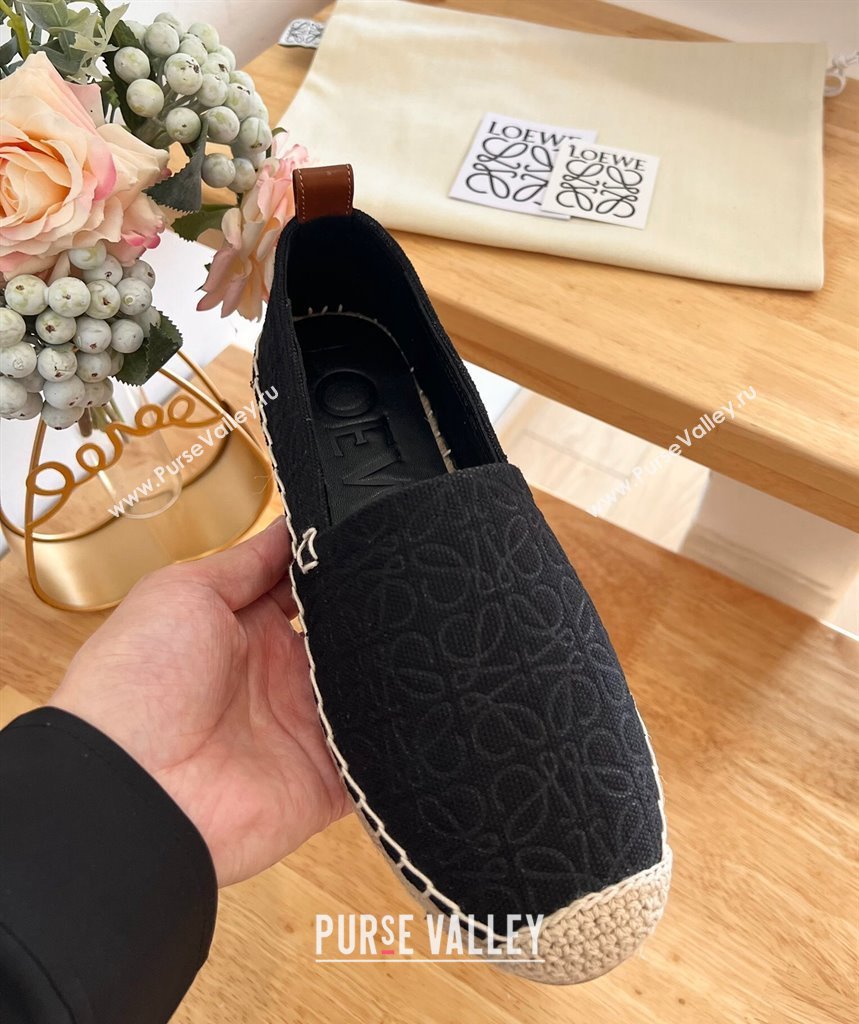 Loewe Espadrilles Flat in 3D Anagram Denim Black 2024 0125 (HB-240125045)