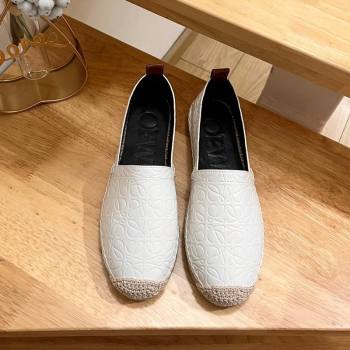 Loewe Espadrilles Flat in 3D Anagram Calfskin White 2024 0125 (HB-240125047)