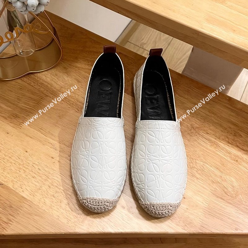 Loewe Espadrilles Flat in 3D Anagram Calfskin White 2024 0125 (HB-240125047)