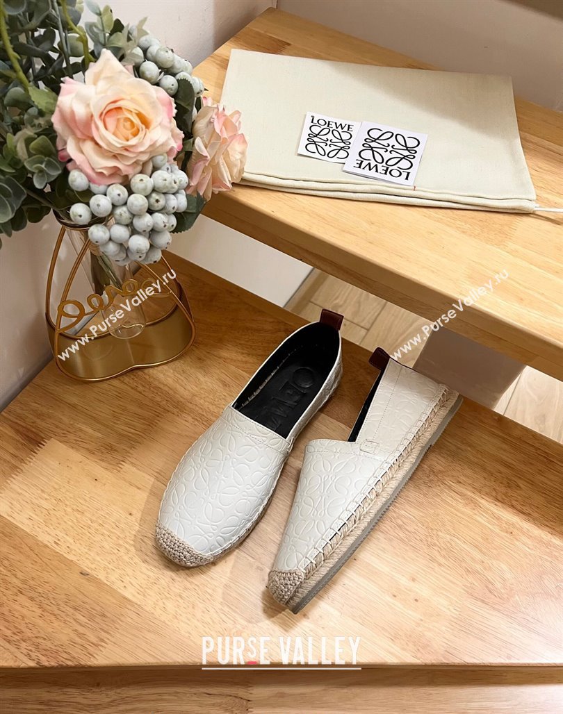 Loewe Espadrilles Flat in 3D Anagram Calfskin White 2024 0125 (HB-240125047)