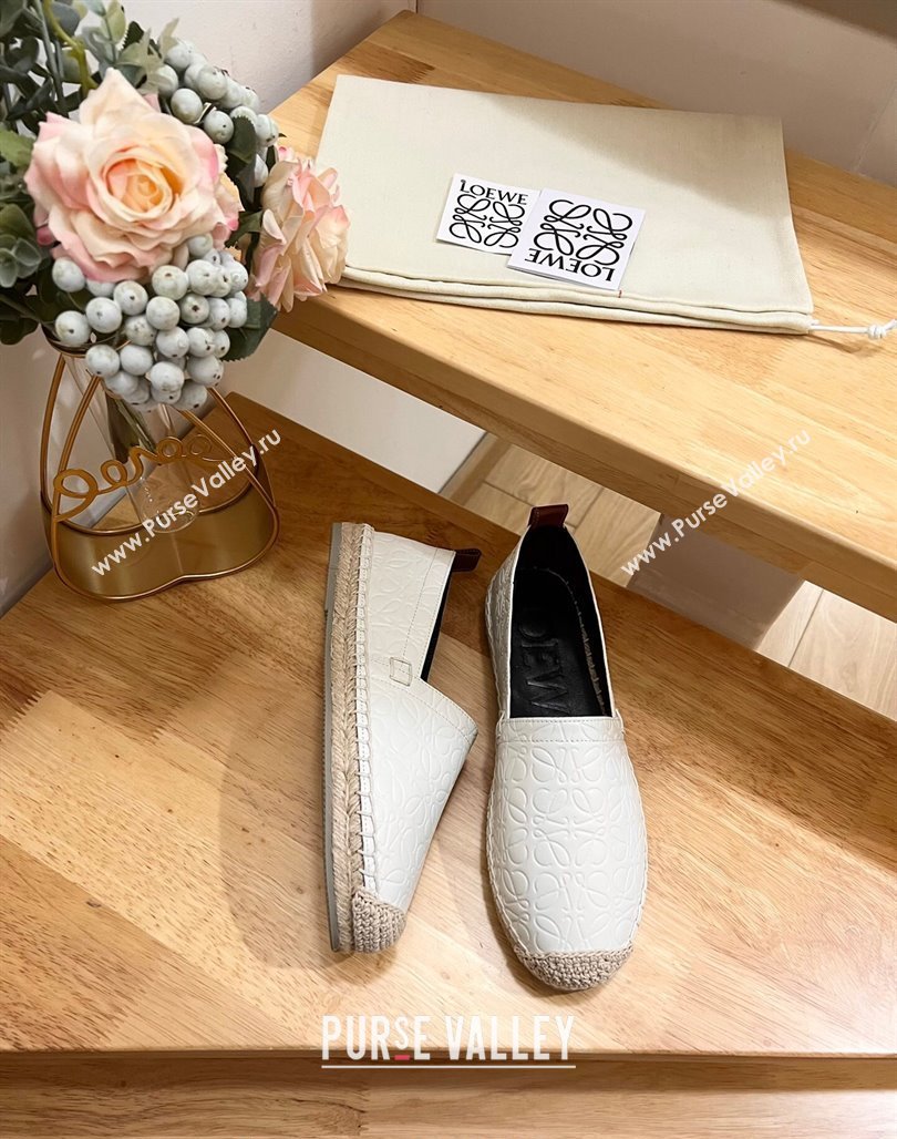 Loewe Espadrilles Flat in 3D Anagram Calfskin White 2024 0125 (HB-240125047)