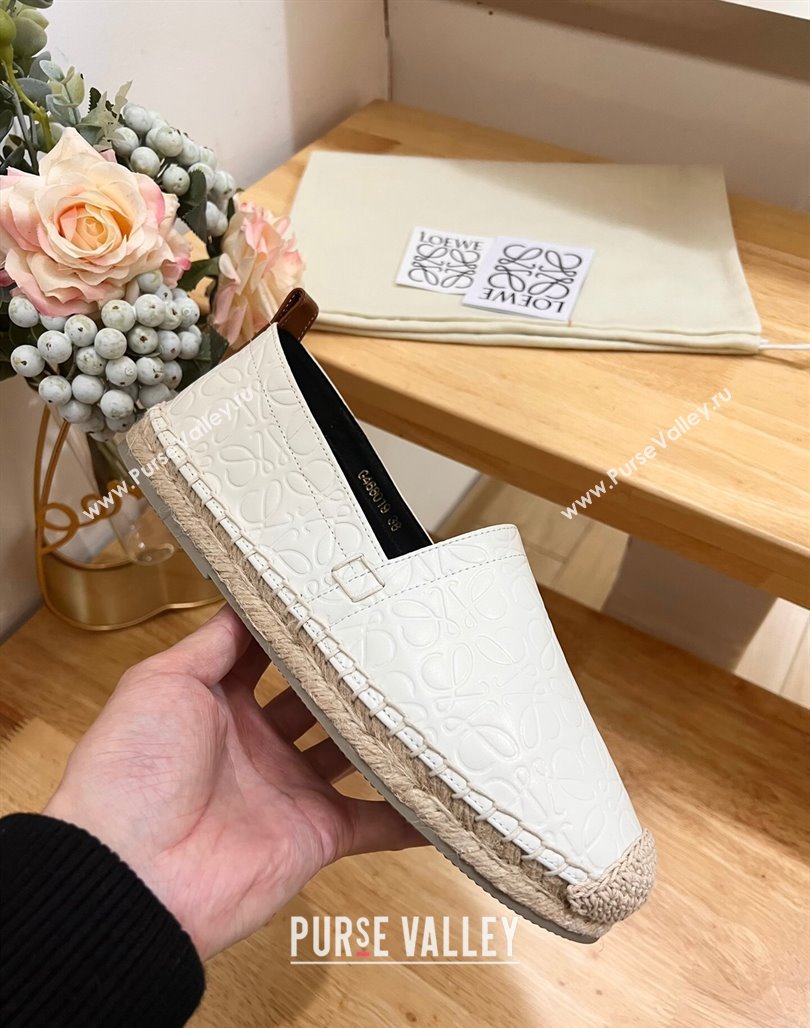 Loewe Espadrilles Flat in 3D Anagram Calfskin White 2024 0125 (HB-240125047)