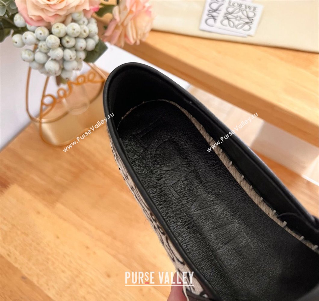 Loewe Espadrilles Flat in Anagram Linen Black 2024 0125 (HB-240125048)