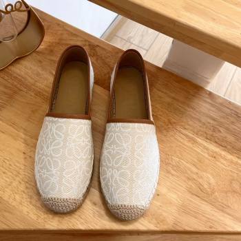 Loewe Espadrilles Flat in Anagram Linen White 2024 0125 (HB-240125049)