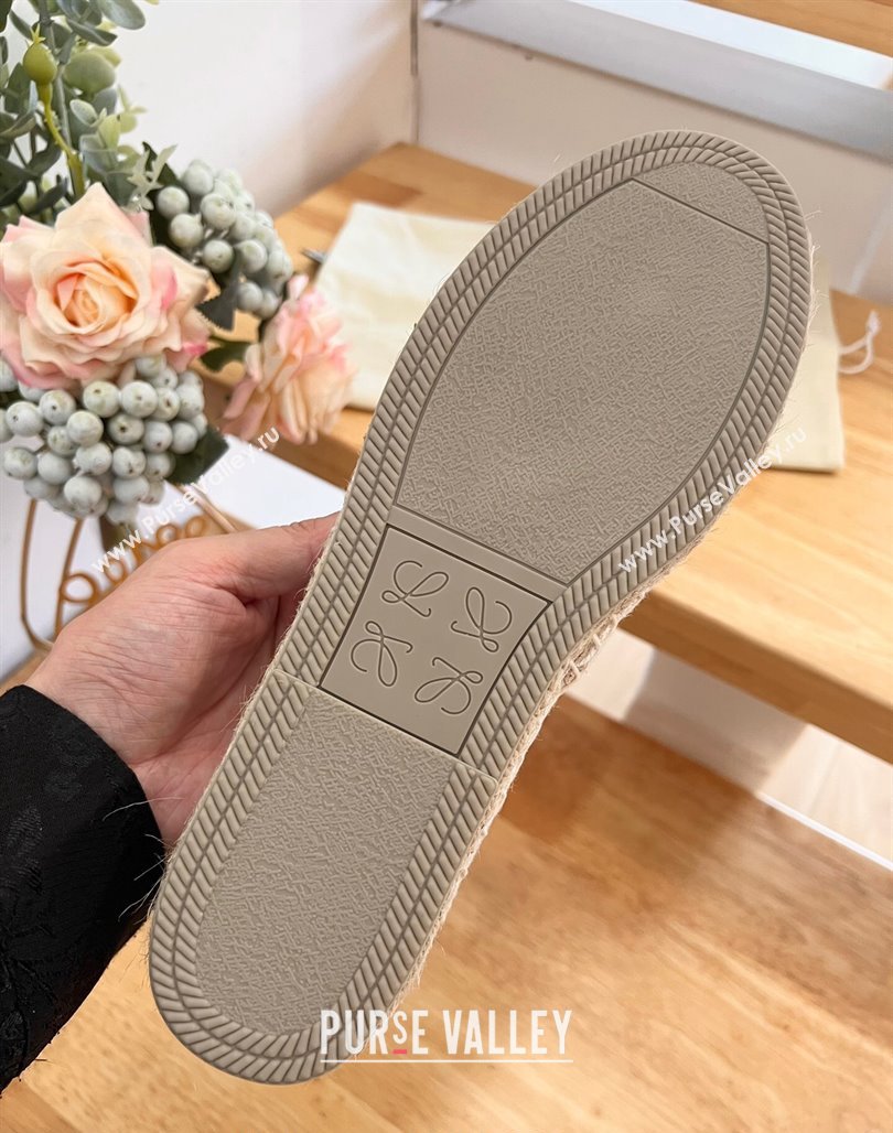 Loewe Espadrilles Flat in Anagram Linen White 2024 0125 (HB-240125049)