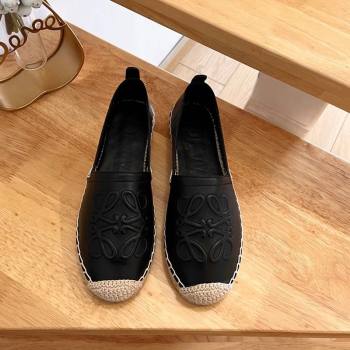 Loewe Espadrilles Flat in Calfskin with Anagram Logo Black 2024 0125 (HB-240125050)