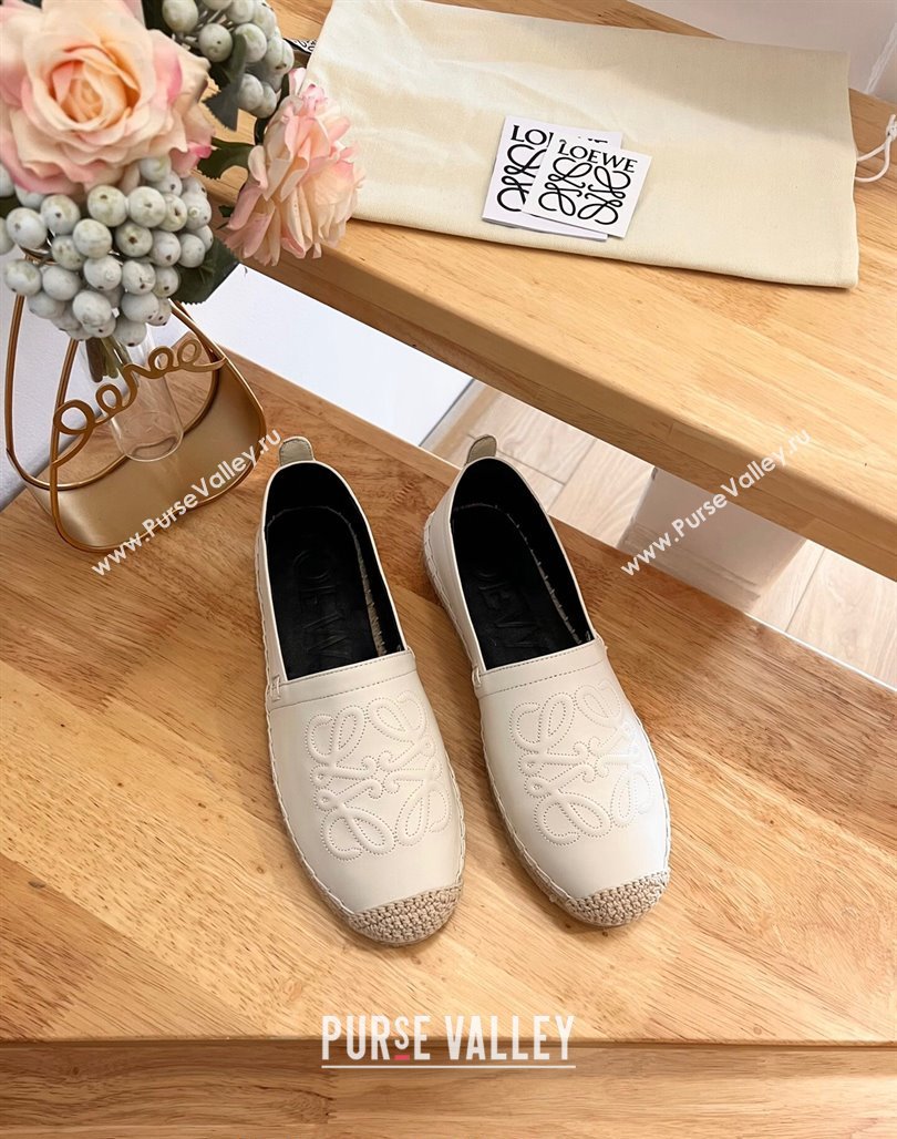 Loewe Espadrilles Flat in Calfskin with Anagram Logo Black 2024 0125 (HB-240125051)