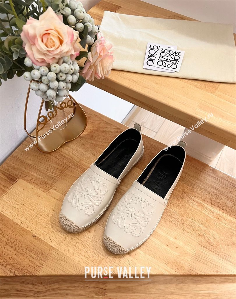 Loewe Espadrilles Flat in Calfskin with Anagram Logo Black 2024 0125 (HB-240125051)