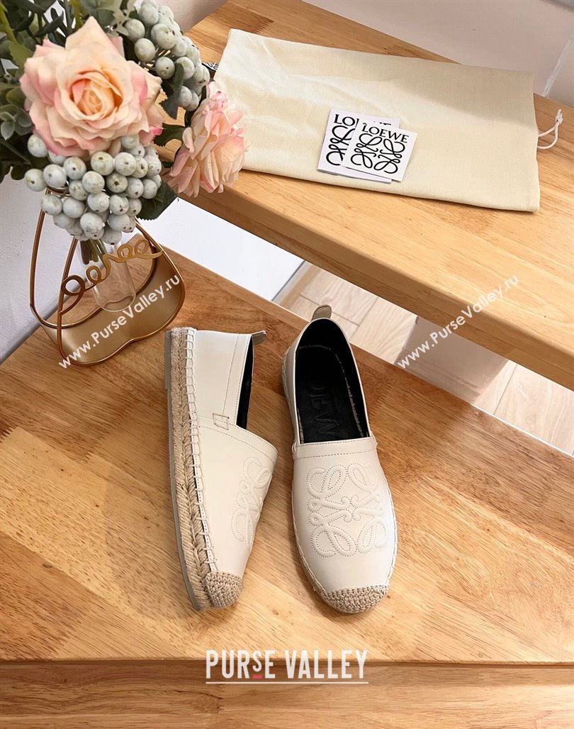 Loewe Espadrilles Flat in Calfskin with Anagram Logo Black 2024 0125 (HB-240125051)