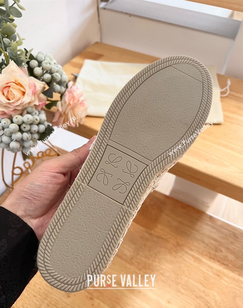 Loewe Espadrilles Flat in Calfskin with Anagram Logo Black 2024 0125 (HB-240125051)