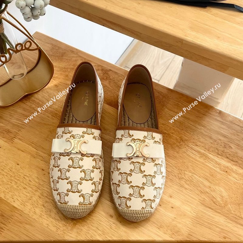 Celine Canvas Espadrilles with Logo Bow White 2 2024 0124 (MD-240124130)