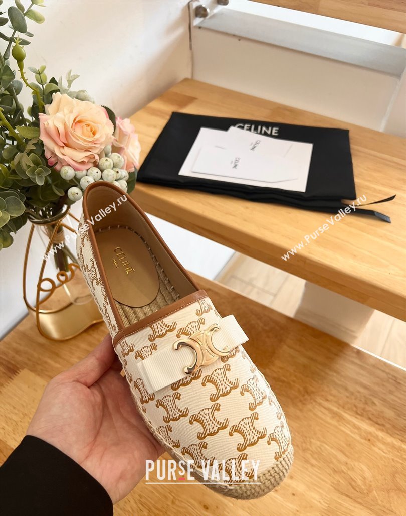 Celine Canvas Espadrilles with Logo Bow White 2 2024 0124 (MD-240124130)