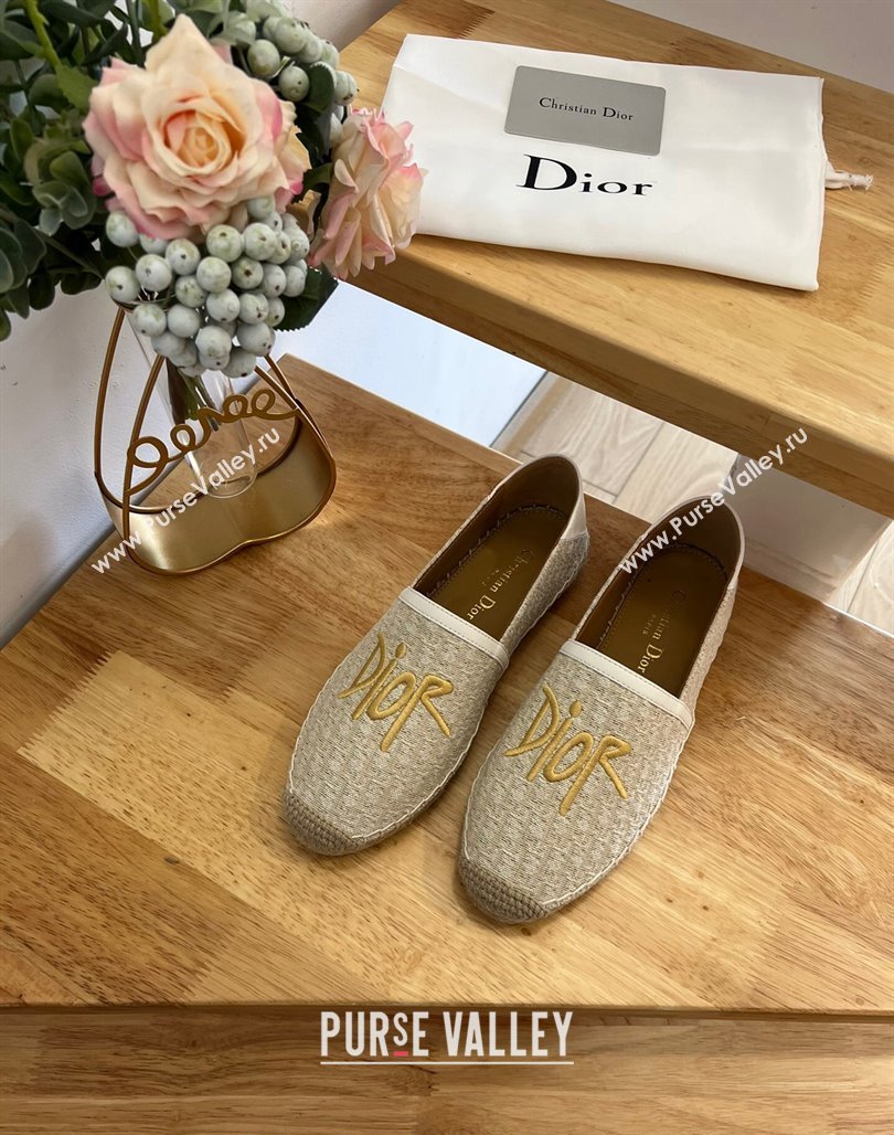 Dior Flat Espadrilles in Denim Embroidery Grey 2024 0125 (HB-240125088)