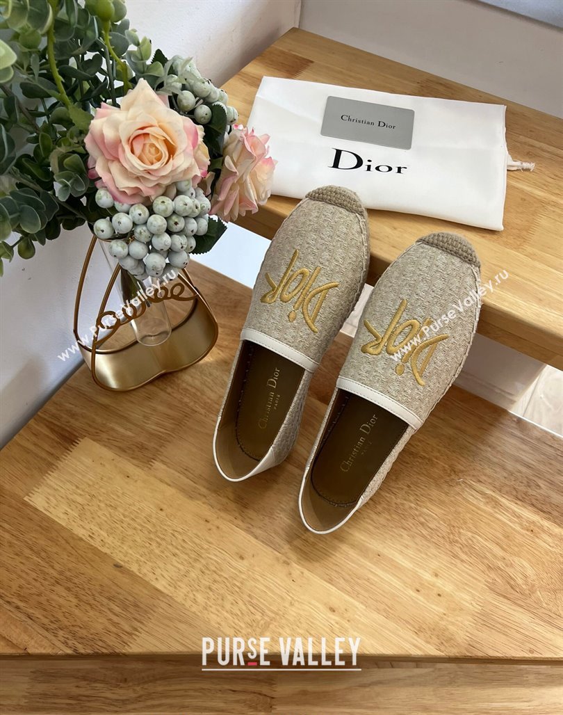 Dior Flat Espadrilles in Denim Embroidery Grey 2024 0125 (HB-240125088)