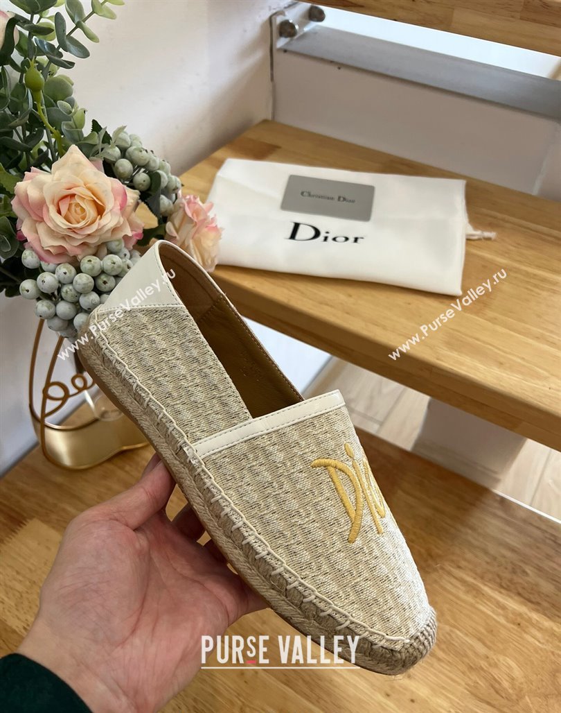 Dior Flat Espadrilles in Denim Embroidery Grey 2024 0125 (HB-240125088)