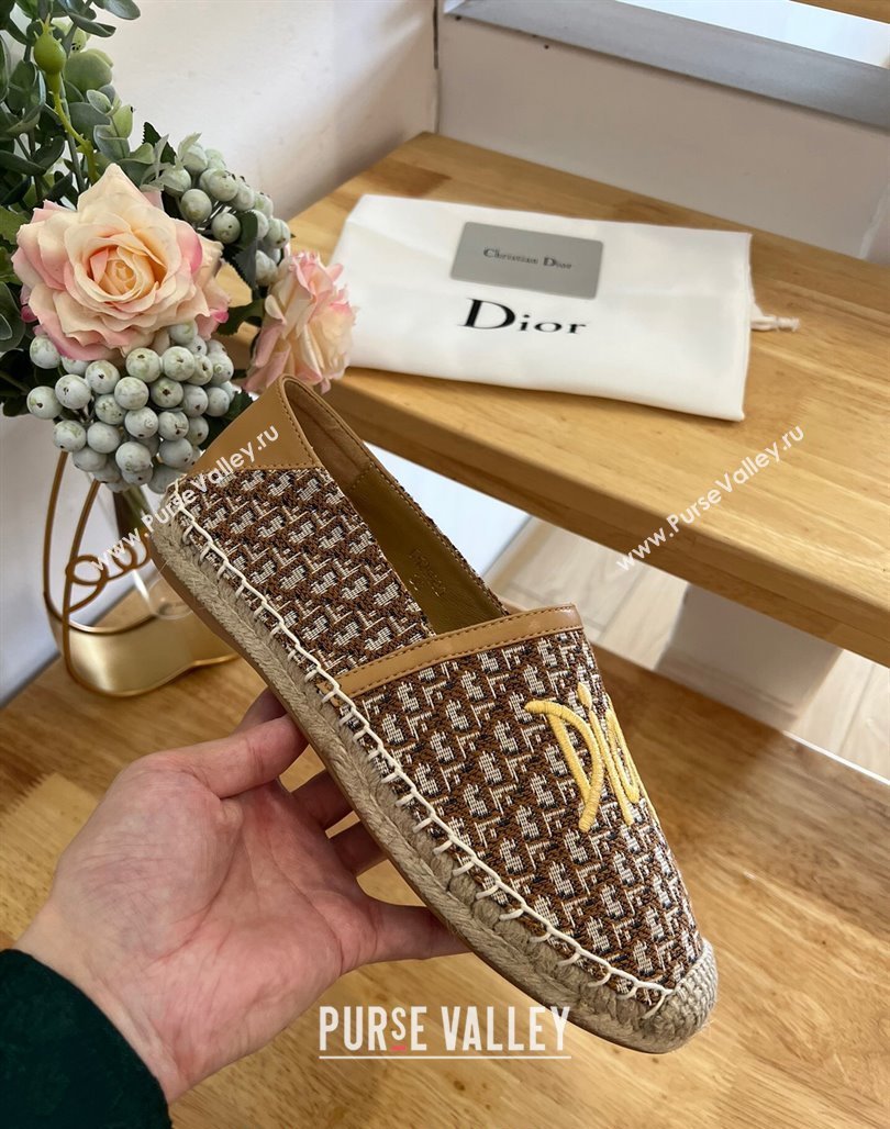 Dior Flat Espadrilles in Denim Embroidery Brown 2024 0125 (HB-240125089)