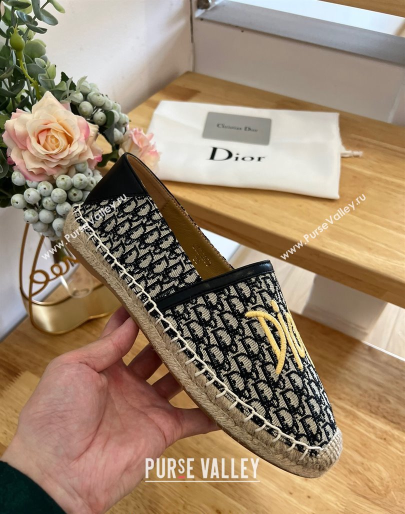 Dior Flat Espadrilles in Denim Embroidery Blue 2024 0125 (HB-240125090)