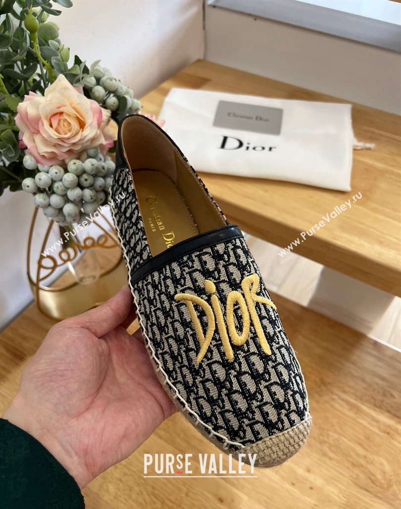 Dior Flat Espadrilles in Denim Embroidery Blue 2024 0125 (HB-240125090)