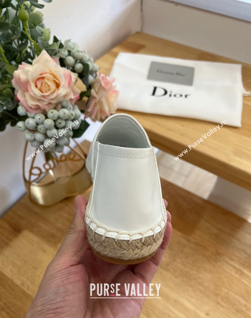 Dior Flat Espadrilles in Embroidered Calfskin White 2024 0125 (HB-240125091)