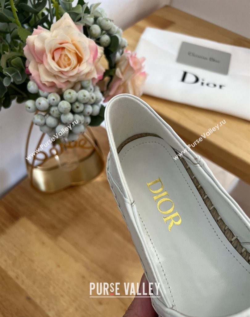 Dior Flat Espadrilles in Embroidered Calfskin White 2024 0125 (HB-240125091)