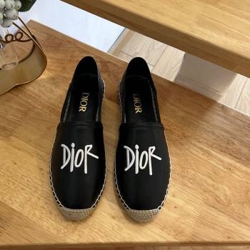 Dior Flat Espadrilles in Embroidered Calfskin Black 2024 0125 (HB-240125092)