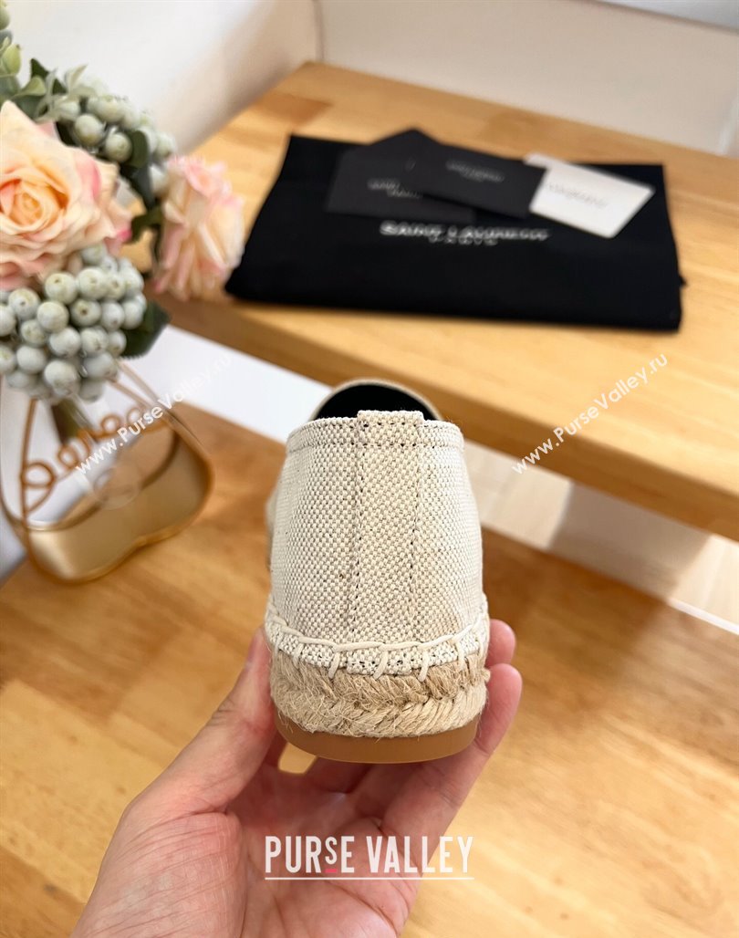 Saint Laurent YSL Espadrilles Flat in Canvas White 2024 0125 (HB-240125068)