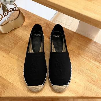 Saint Laurent YSL Espadrilles Flat in Canvas Black 2024 0125 (HB-240125069)